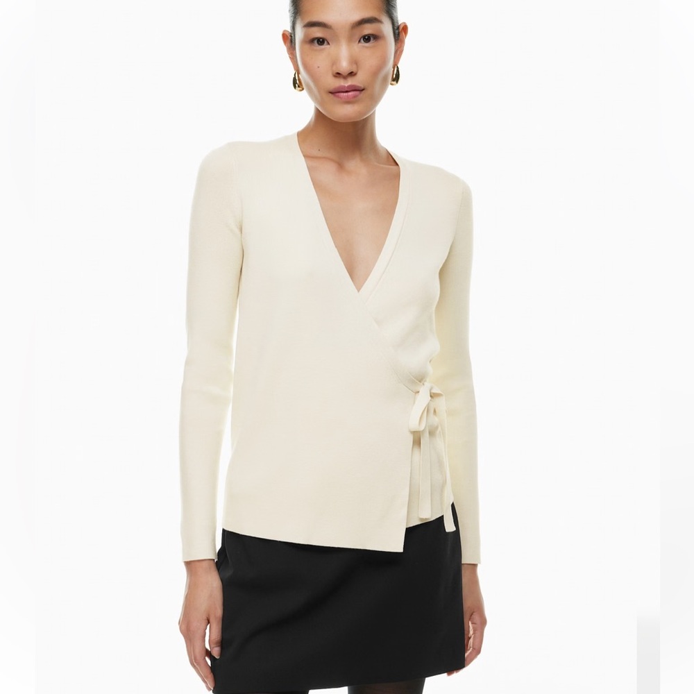 Babaton Cream Wrap Sweater
